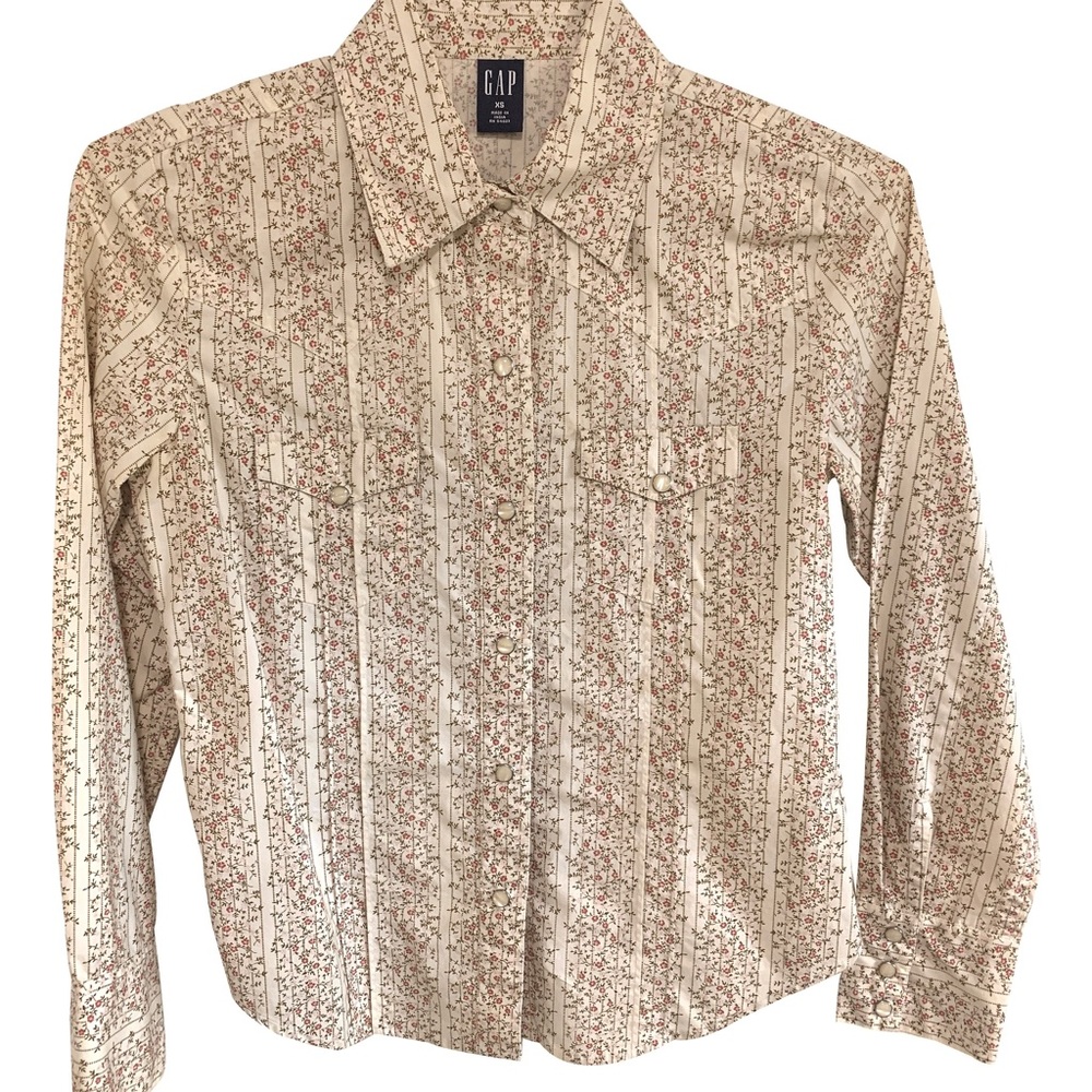 Vintage Gap print long sleeve Blouse